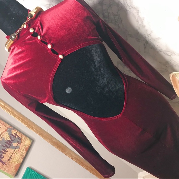 Fashion Nova Velvet Midi Dress - Picture 6 of 7